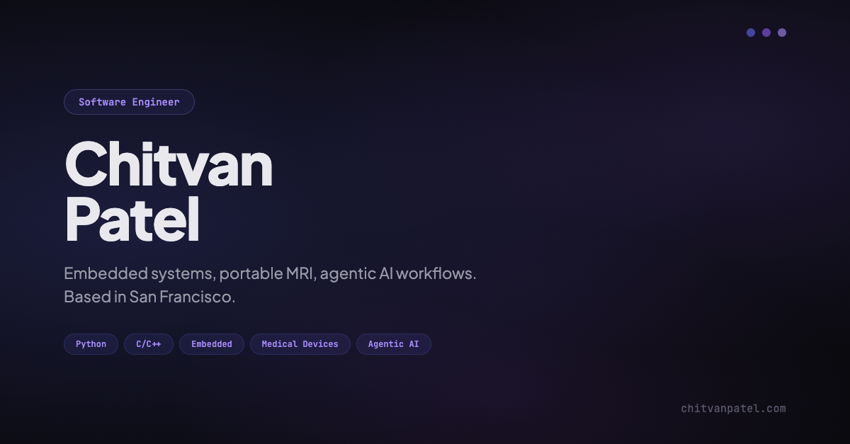 Chitvan Patel | Software Engineer